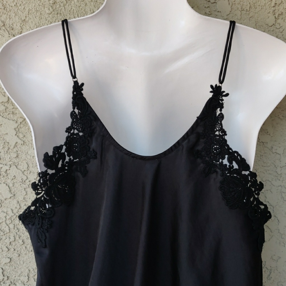 Free people intimately black silk crochet blouse - Picture 6 of 8